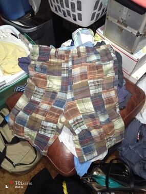 Arrow Men's Patchwork Plaid Cargo Shorts - Brown, Blue, Green